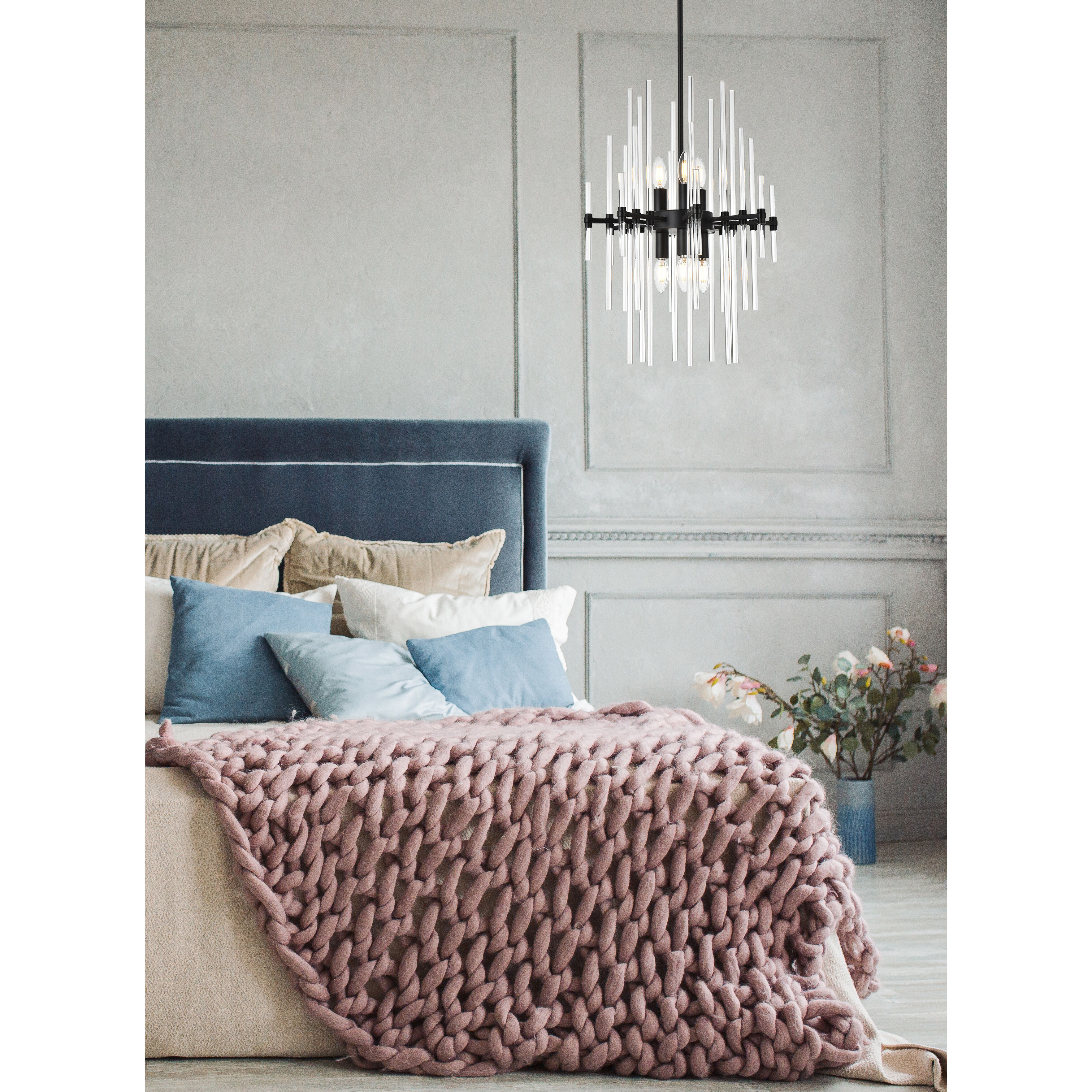 Sienna 6 Light 17 inch Black Pendant Ceiling Light