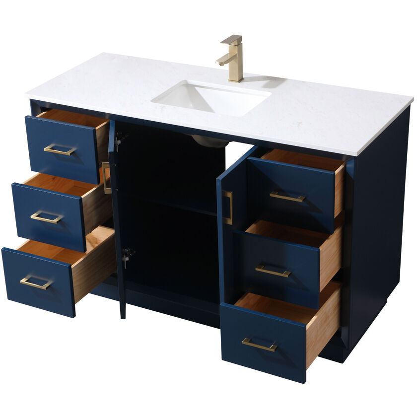 Hayes 54 X 22 X 35 inch Blue Vanity Sink Set