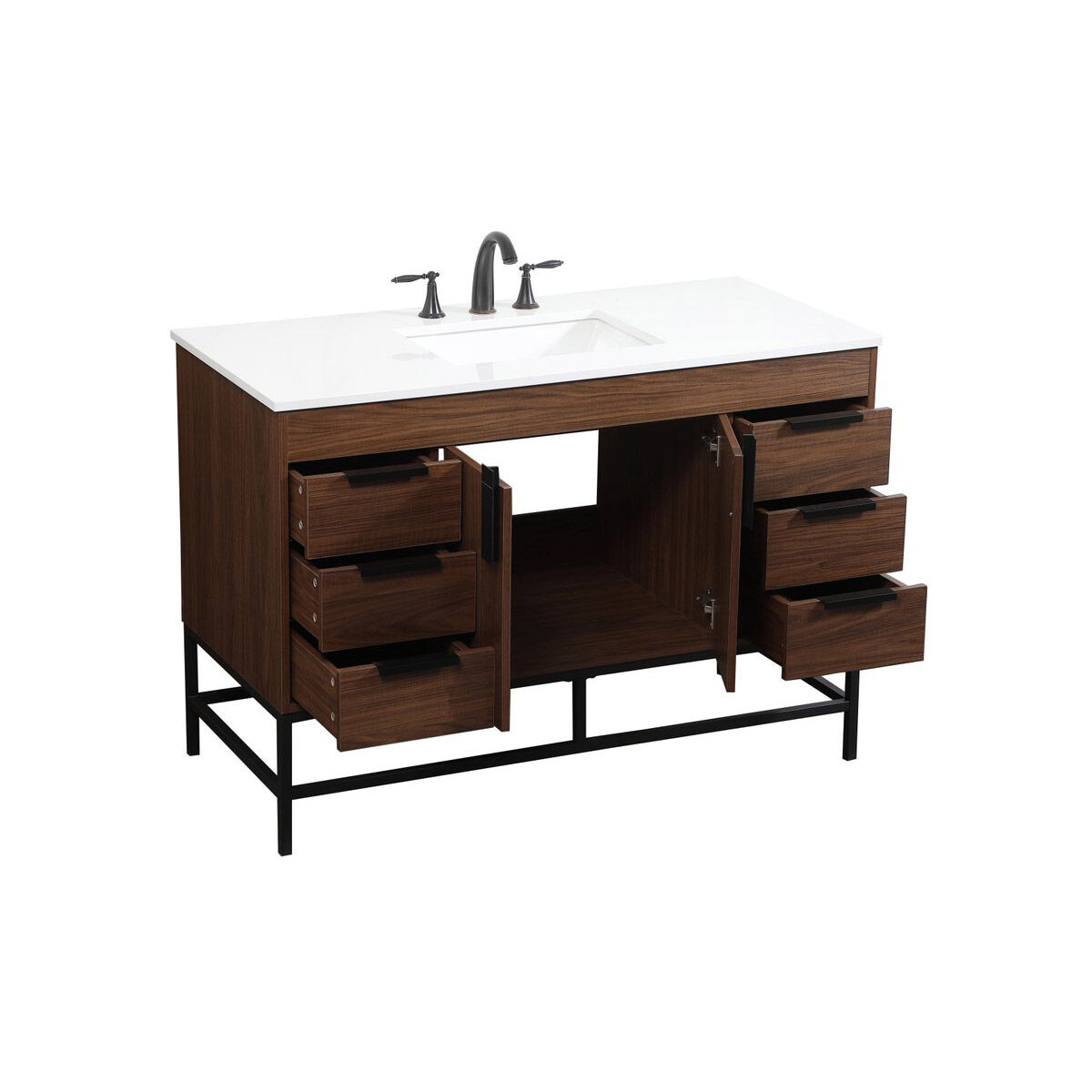 Eugene 48 X 22 X 34 inch Walnut Vanity Sink Set