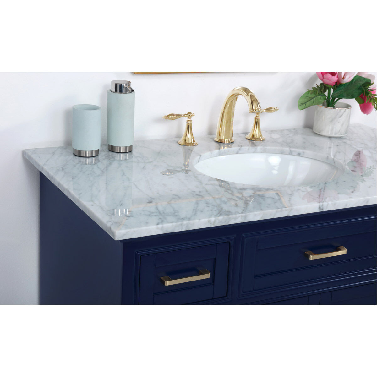 Americana 42 X 22 X 35 inch Blue Vanity Sink Set