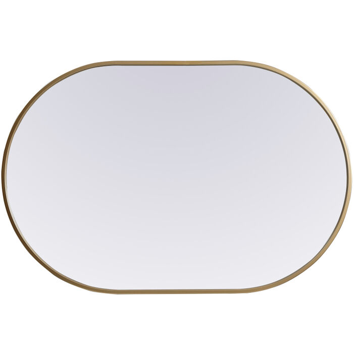 Asha 36 X 24 inch Brass Mirror in 24 x 36