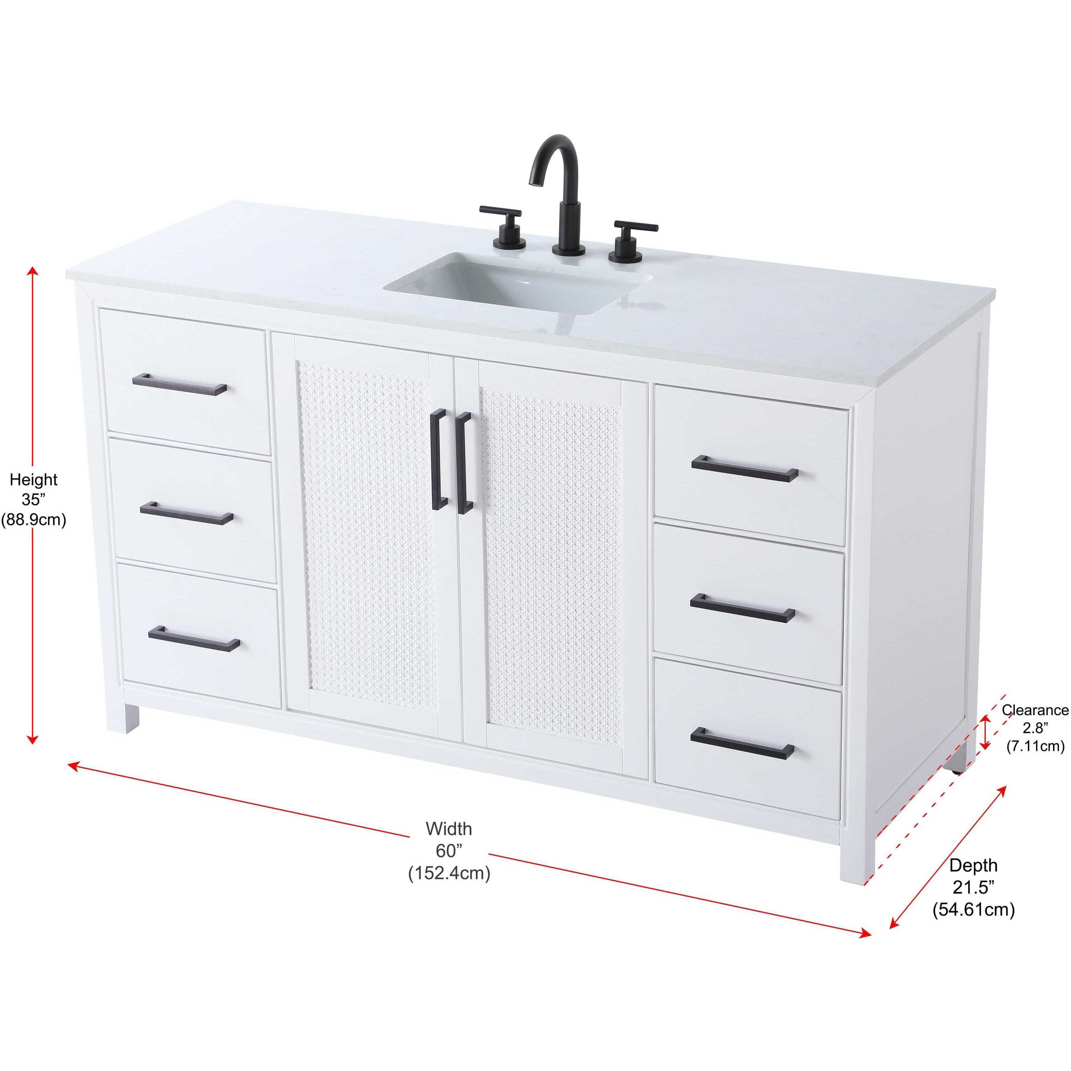 Alina 60 X 34 inch White Bathroom Vanity Cabinet