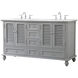 Rhodes 60 X 22 X 35 inch Grey Vanity Sink Set