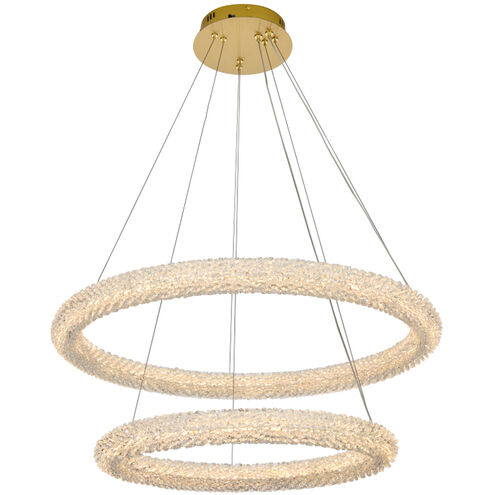 Bowen 2 Light 32 inch Satin Gold Chandelier Ceiling Light