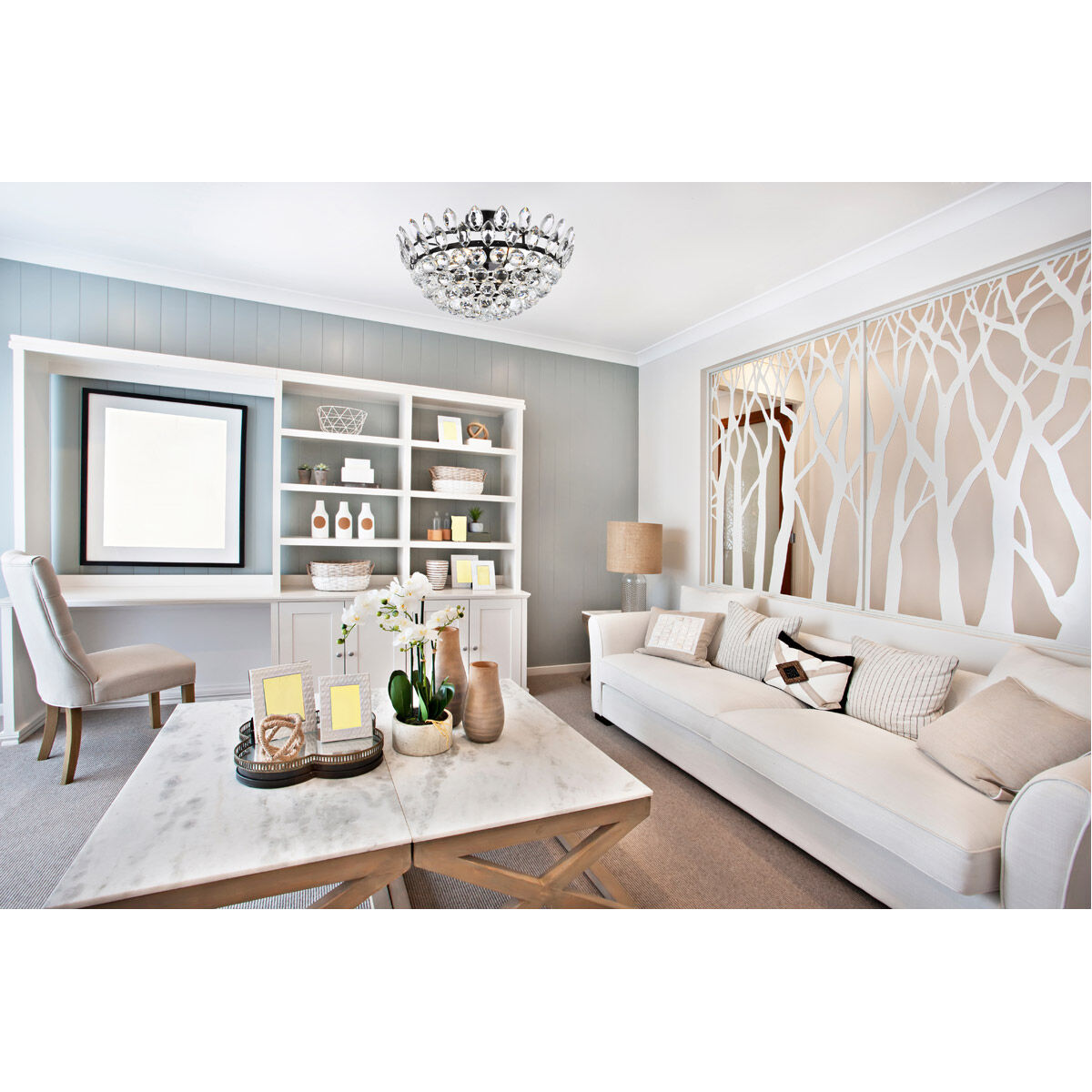 Emilia 5 Light 20 inch Black Flush Mount Ceiling Light