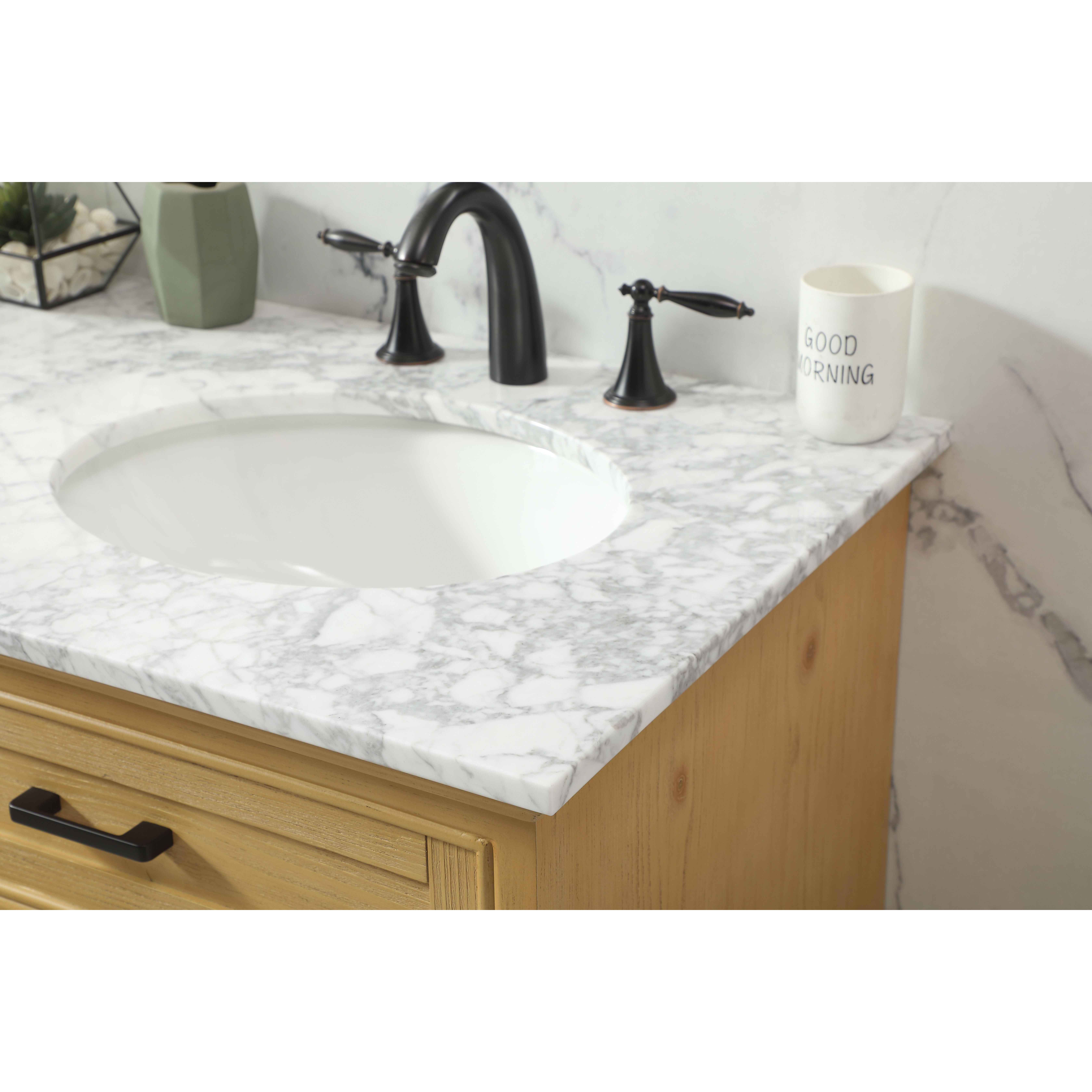 Americana 60 X 22 X 35 inch Natural Wood Vanity Sink Set