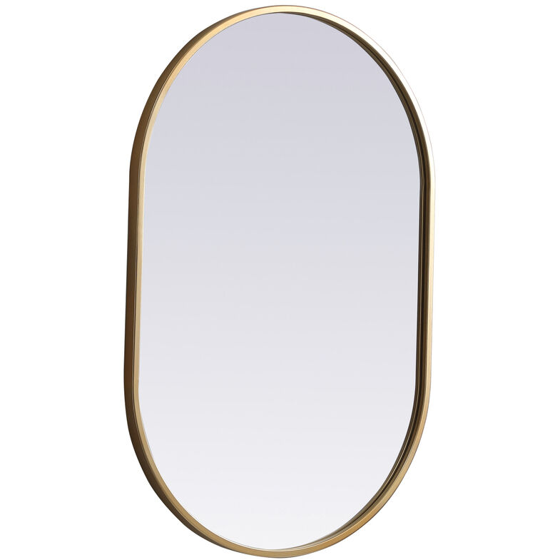 Asha 30 X 20 inch Brass Mirror in 20 x 30