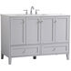Sommerville 48 X 22 X 34 inch Grey and Brushed Nickel with Calacatta Quartz Vanity Sink Set