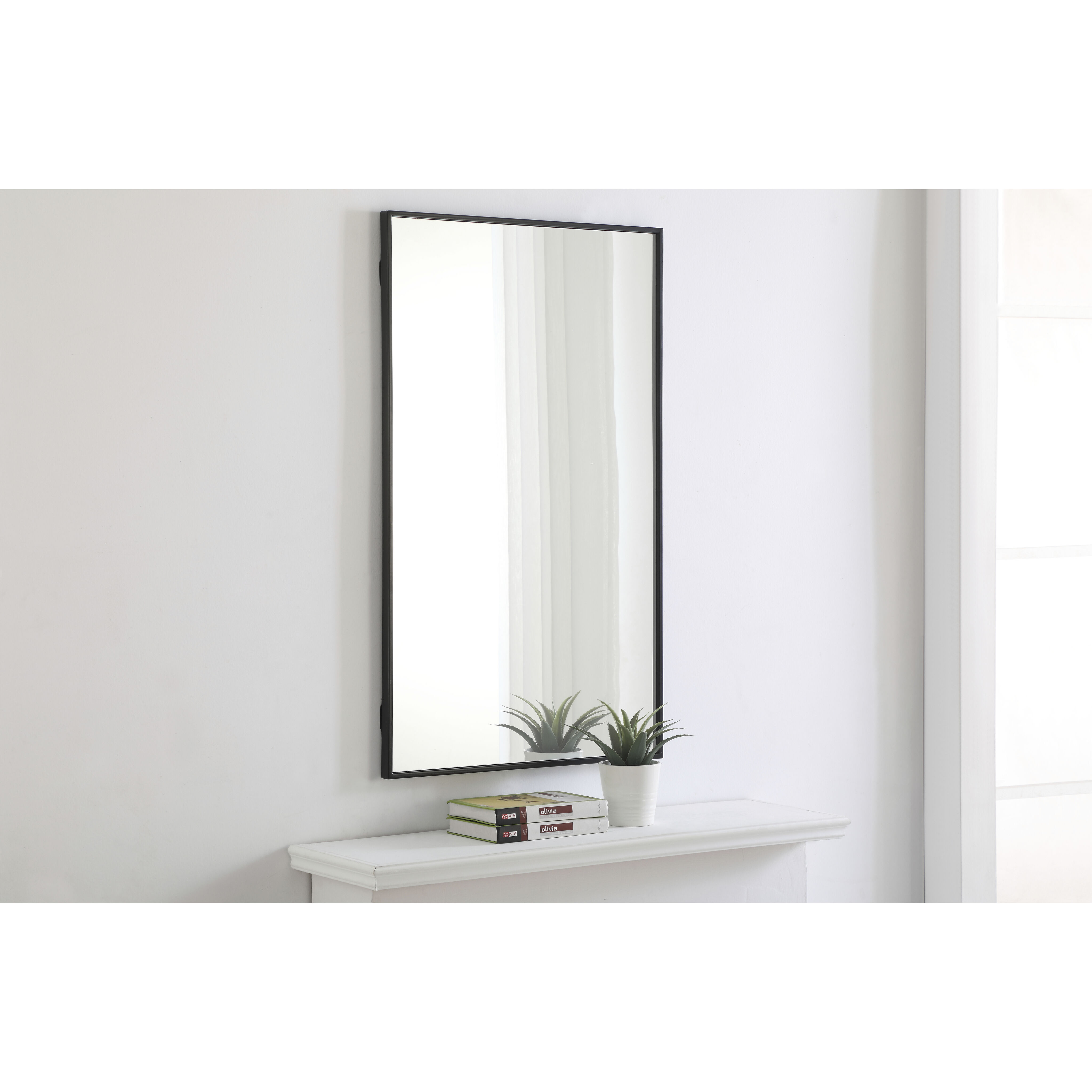 Monet 40 X 24 inch Black Wall Mirror