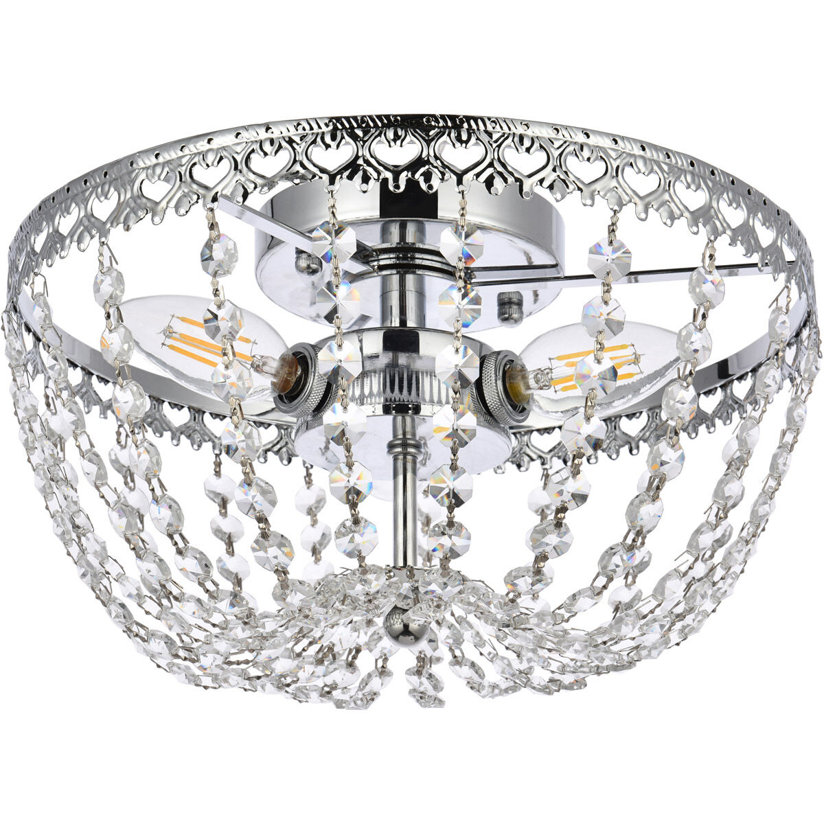 Kylie 3 Light 12 inch Chrome Flush Mount Ceiling Light