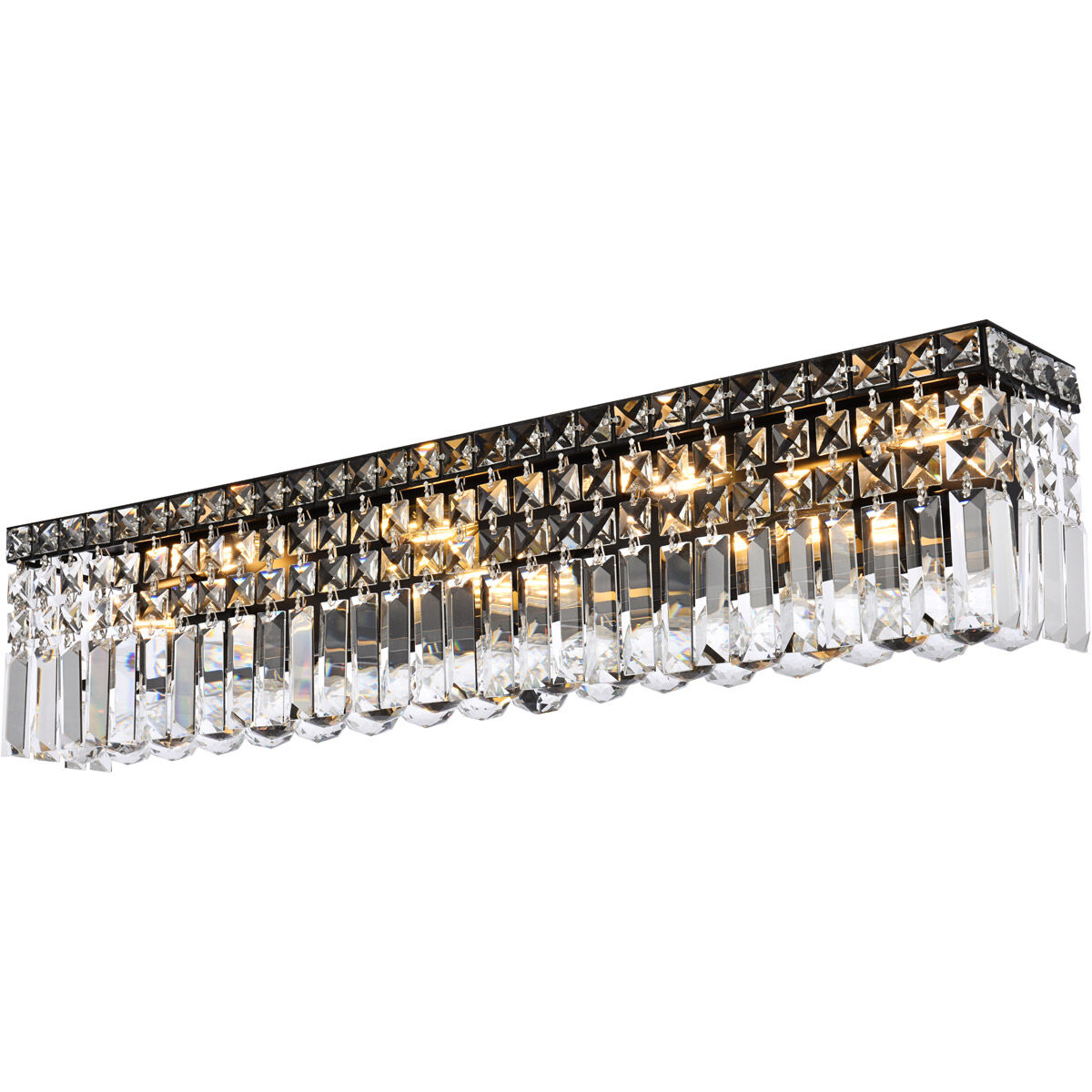 Maxime 7 Light 4.5 inch Black and Clear Wall Sconce Wall Light in Royal Cut