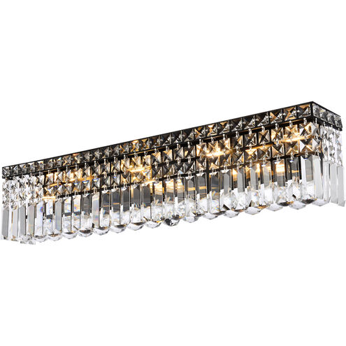 Maxime 7 Light 4.5 inch Black and Clear Wall Sconce Wall Light in Royal Cut