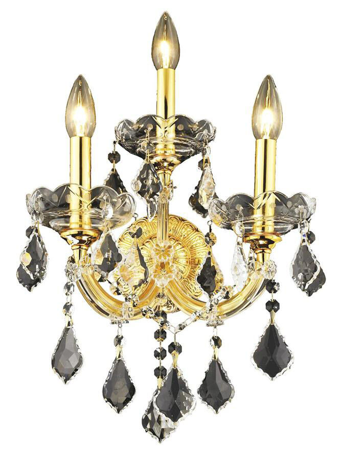 Maria Theresa 3 Light 12 inch Gold Wall Sconce Wall Light in Clear, Royal Cut