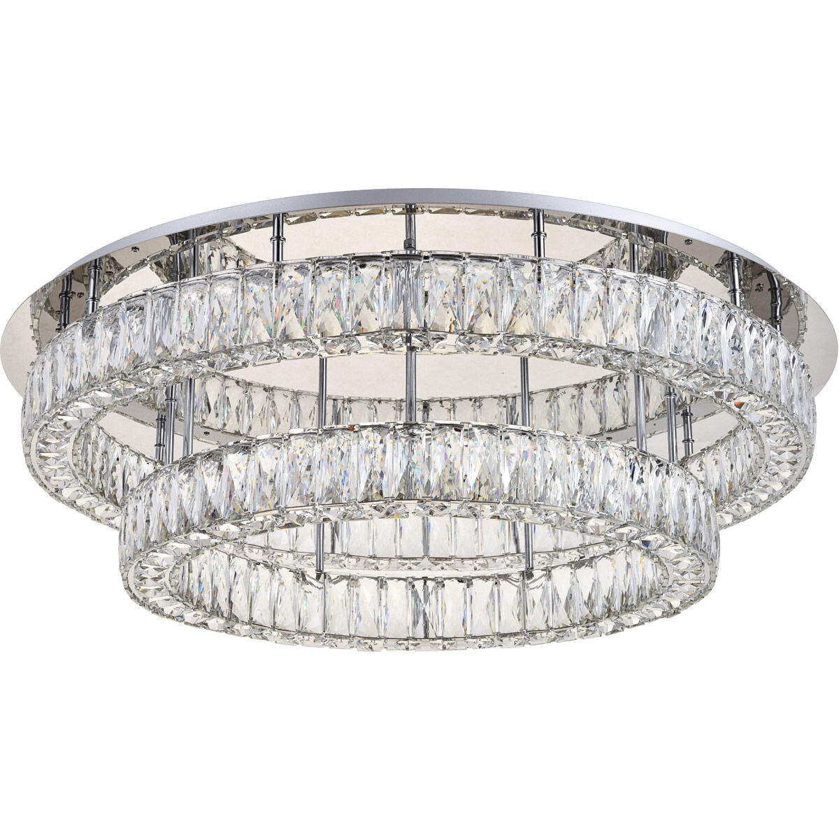 Monroe LED 34 inch Chrome Flush Mount Ceiling Light