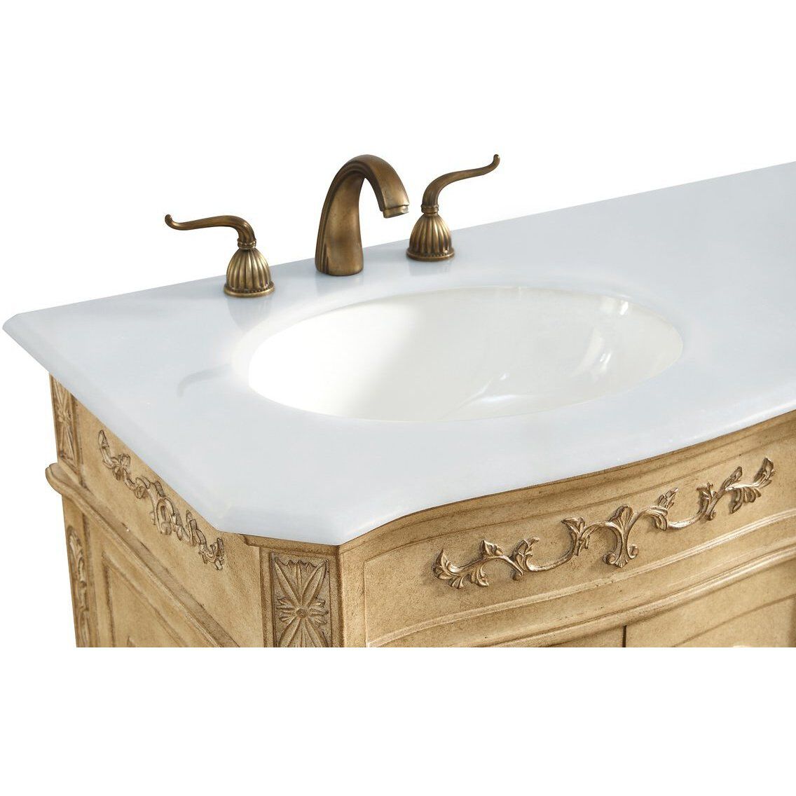 Danville 60 X 21 X 36 inch Antique Beige Vanity Sink Set