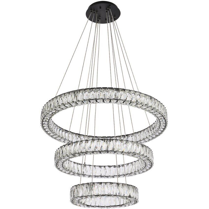Monroe 3 Light 32 inch Black Chandelier Ceiling Light