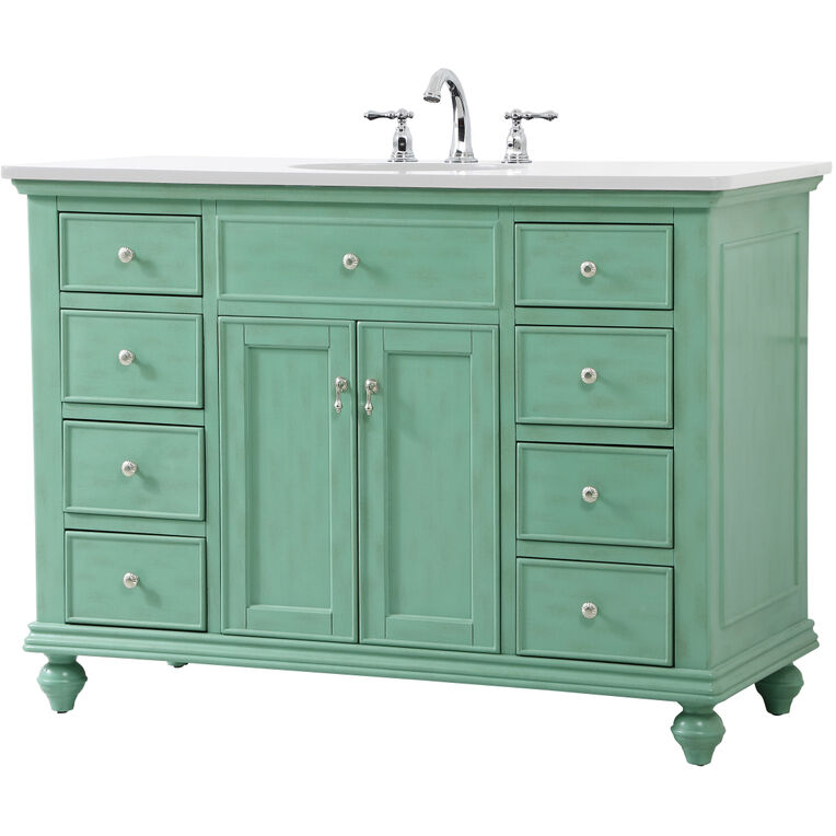 Otto 48 X 21 X 35 inch Vintage Mint Vanity Sink Set