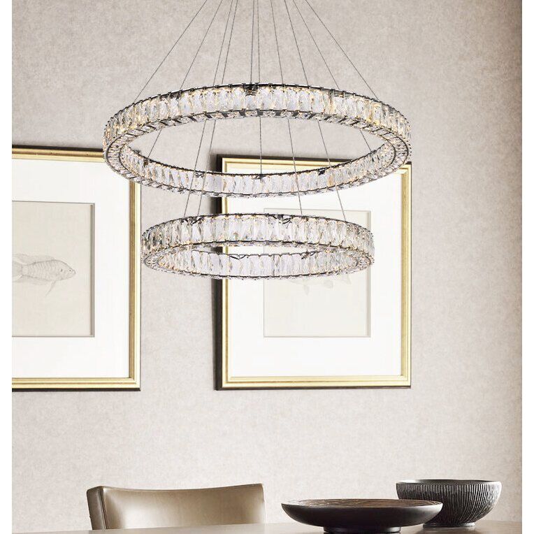 Monroe 2 Light 36 inch Black Chandelier Ceiling Light