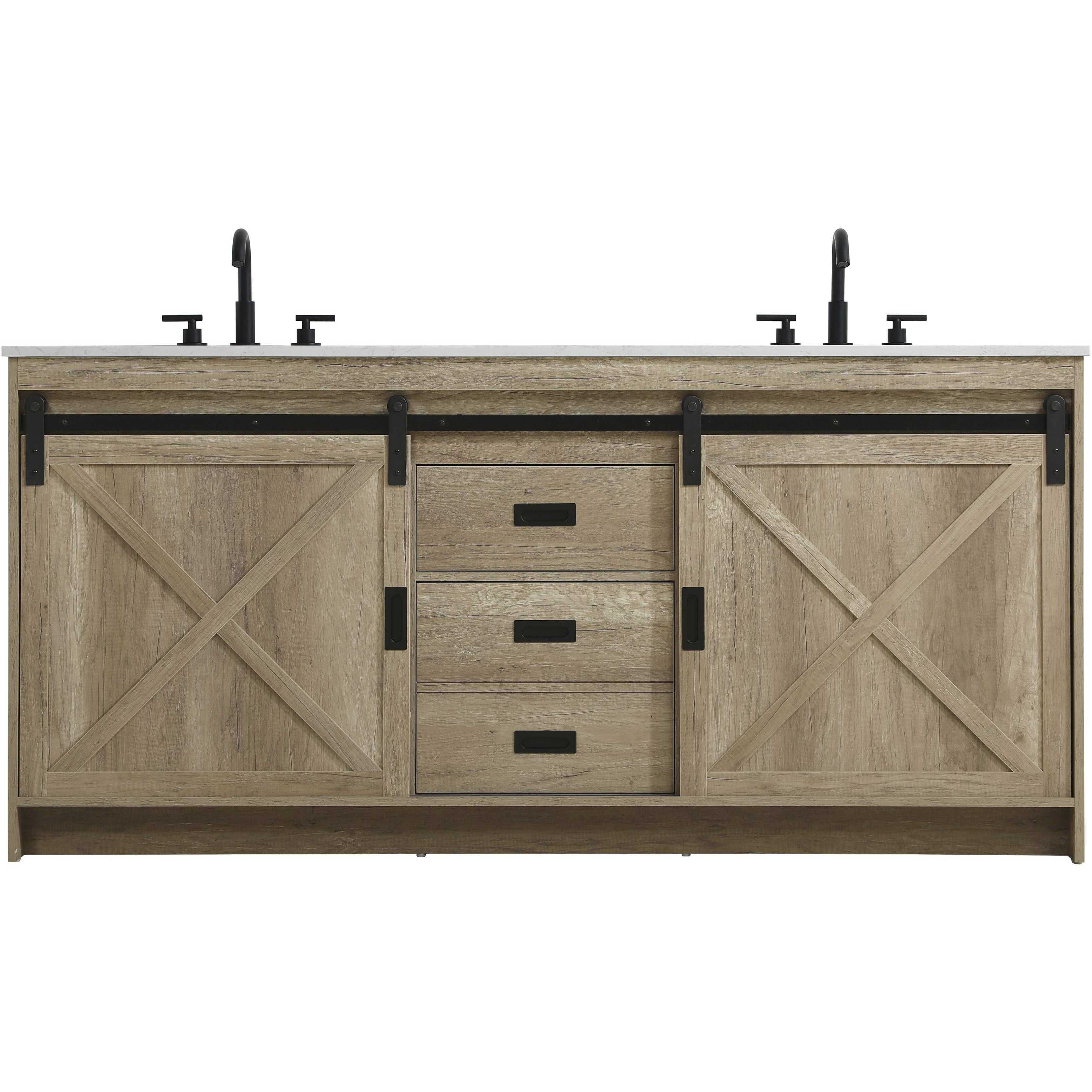 Austin 72 X 34 inch Natural Oak Bathroom Vanity Cabinet