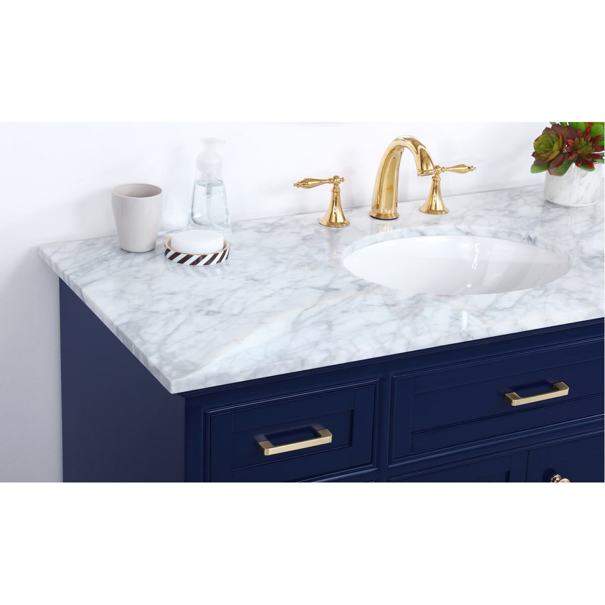 Americana 48 X 22 X 35 inch Blue Vanity Sink Set