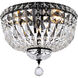 Tranquil 4 Light 14 inch Black and Clear Flush Mount Ceiling Light
