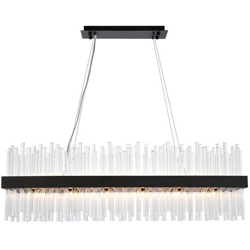 Dallas 24 Light 42 inch Black Linear Chandelier Ceiling Light