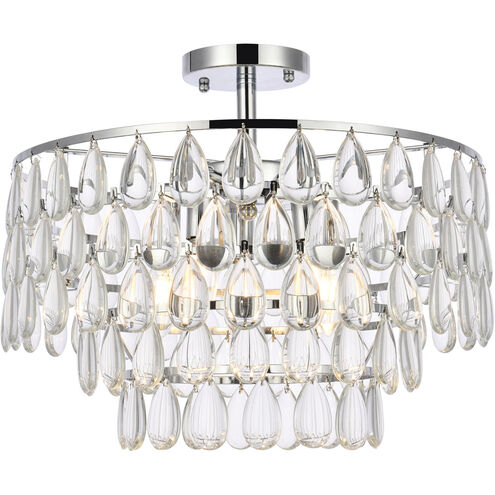 Mila 5 Light 18 inch Chrome Flush Mount Ceiling Light