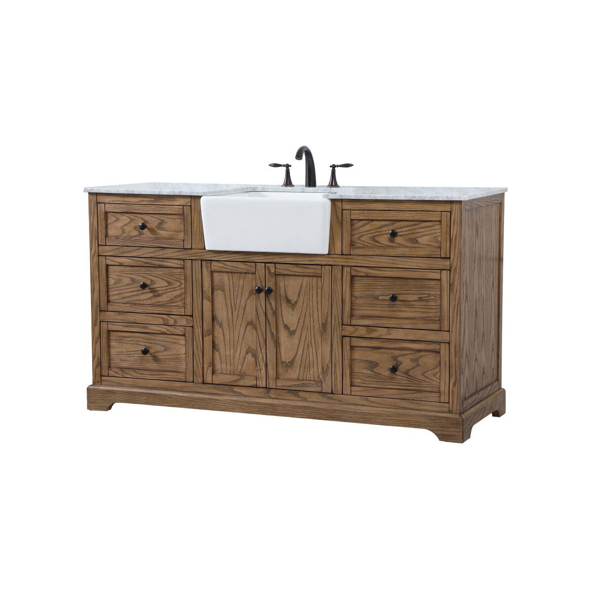Franklin 60 X 22 X 35 inch Driftwood Bathroom Vanity Cabinet