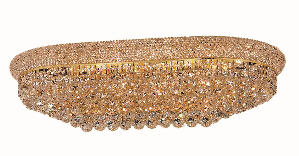 Primo 18 Light 20 inch Gold Flush Mount Ceiling Light in Royal Cut, Satin Gold