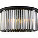 Sydney 8 Light 26 inch Matte Black Flush Mount Ceiling Light in Silver Shade, Urban Classic