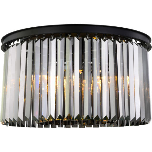 Sydney 8 Light 26 inch Matte Black Flush Mount Ceiling Light in Silver Shade, Urban Classic