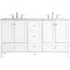 Sommerville 60 X 22 X 34 inch White and Brushed Nickel with Calacatta Quartz Vanity Sink Set