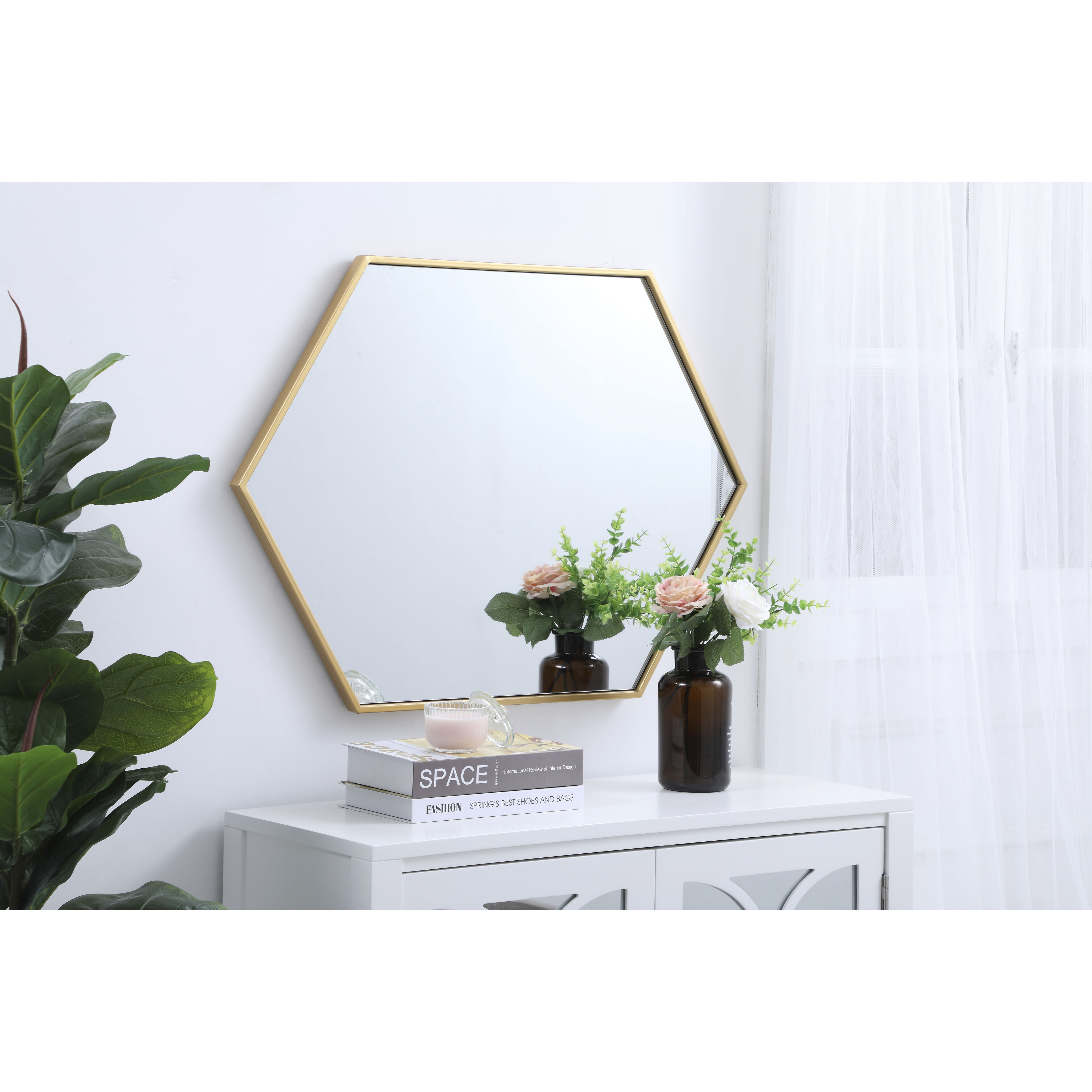 Eternity 34 X 24 inch Brass Wall Mirror