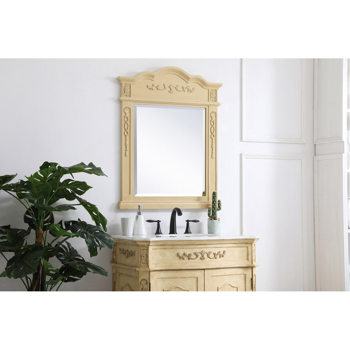 Lenora 36 X 28 inch Light Antique Beige Wall Mirror