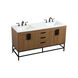 Eugene 60 X 22 X 34 inch Walnut Brown Vanity Sink Set