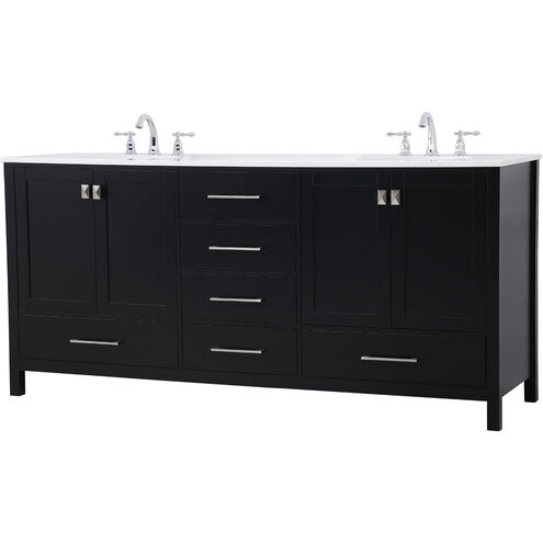 Irene 72 X 22 X 34 inch Black Vanity Sink Set