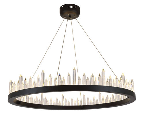 Malta LED 32 inch Satin Dark Grey Chandelier Ceiling Light, Urban Classic