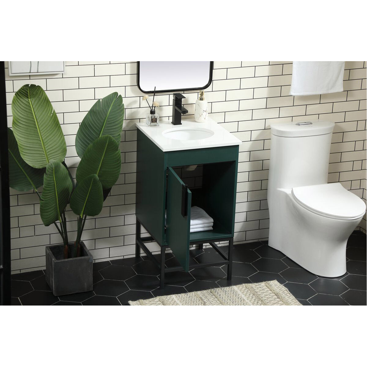Eugene 19 X 18 X 33.5 inch Green Vanity Sink Set