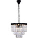 Sydney 9 Light 20 inch Matte Black Chandelier Ceiling Light in Clear, Urban Classic