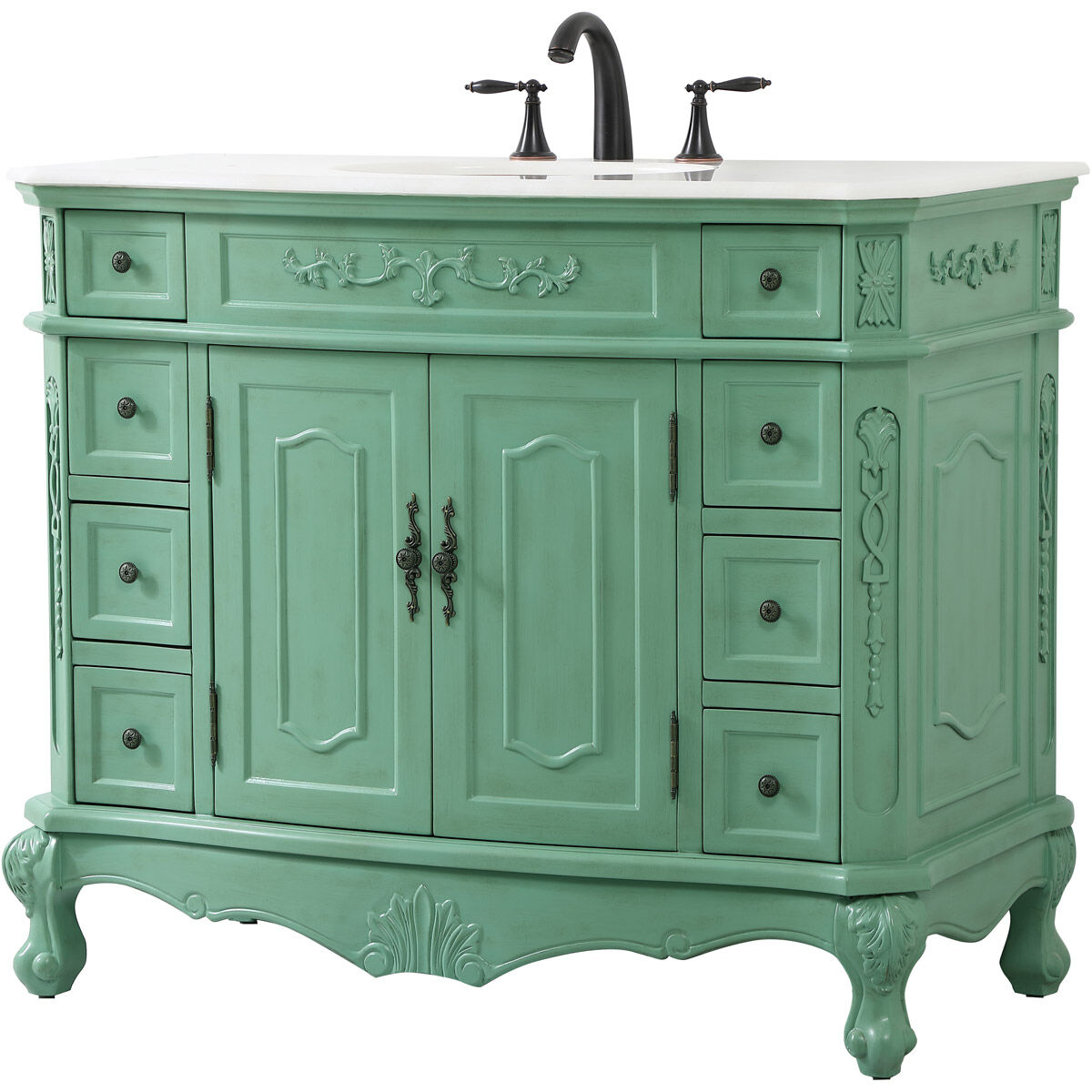 Danville 42 X 21 X 36 inch Vintage Mint Vanity Sink Set