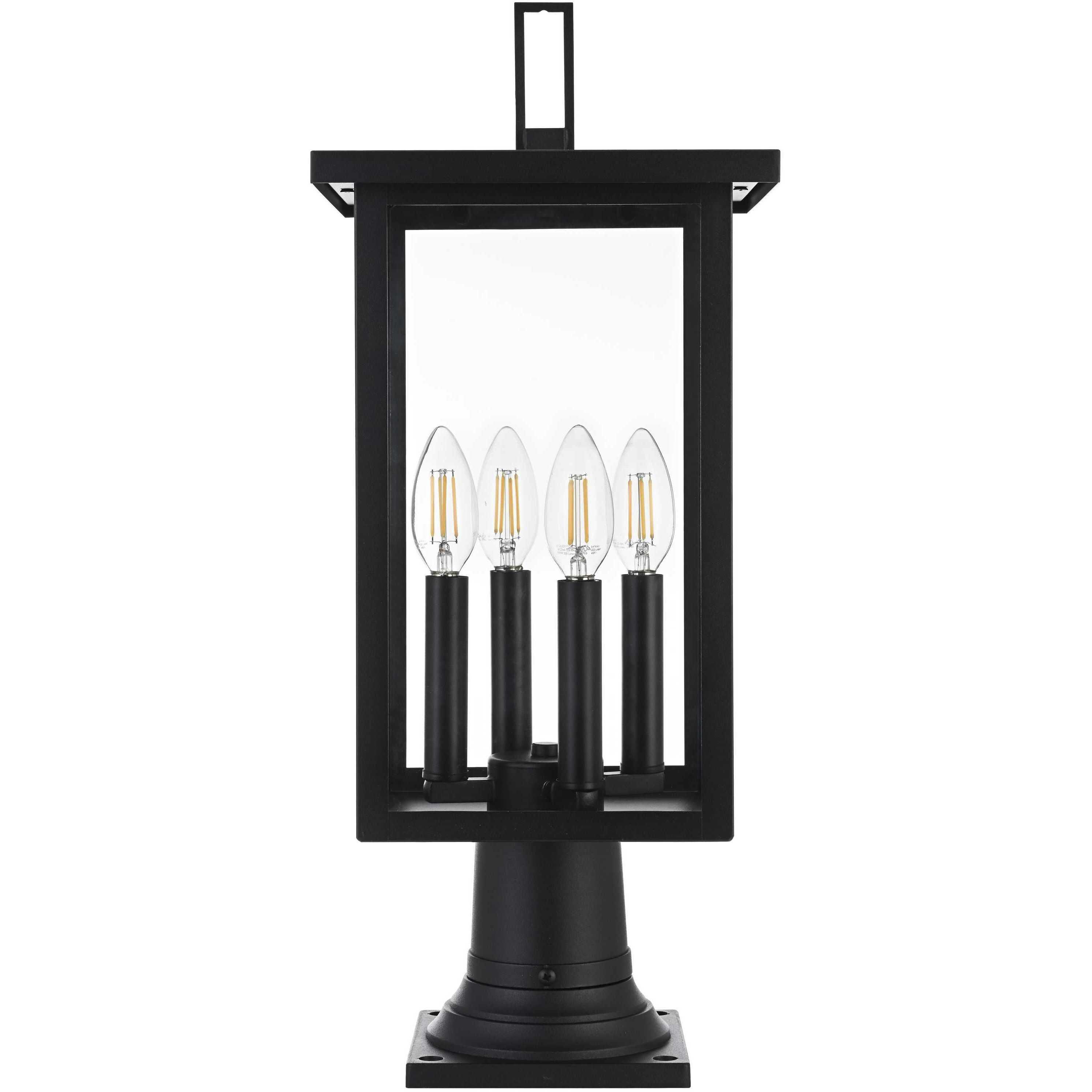 Sheridan 4 Light 21 inch Black Outdoor Post Light