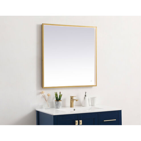 Pier 36 X 27 inch Brass LED Mirror