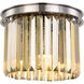 Sydney 3 Light 12 inch Polished nickel Flush Mount Ceiling Light in Golden Teak, Urban Classic