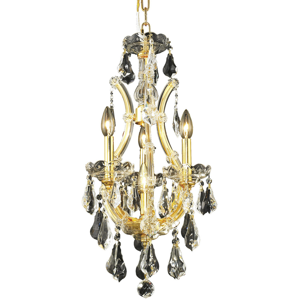 Maria Theresa 4 Light 12 inch Gold Pendant Ceiling Light in Clear, Royal Cut