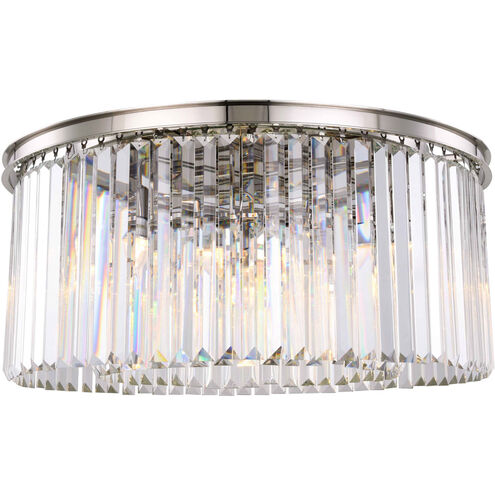 Sydney 8 Light 32 inch Polished nickel Flush Mount Ceiling Light in Clear, Urban Classic