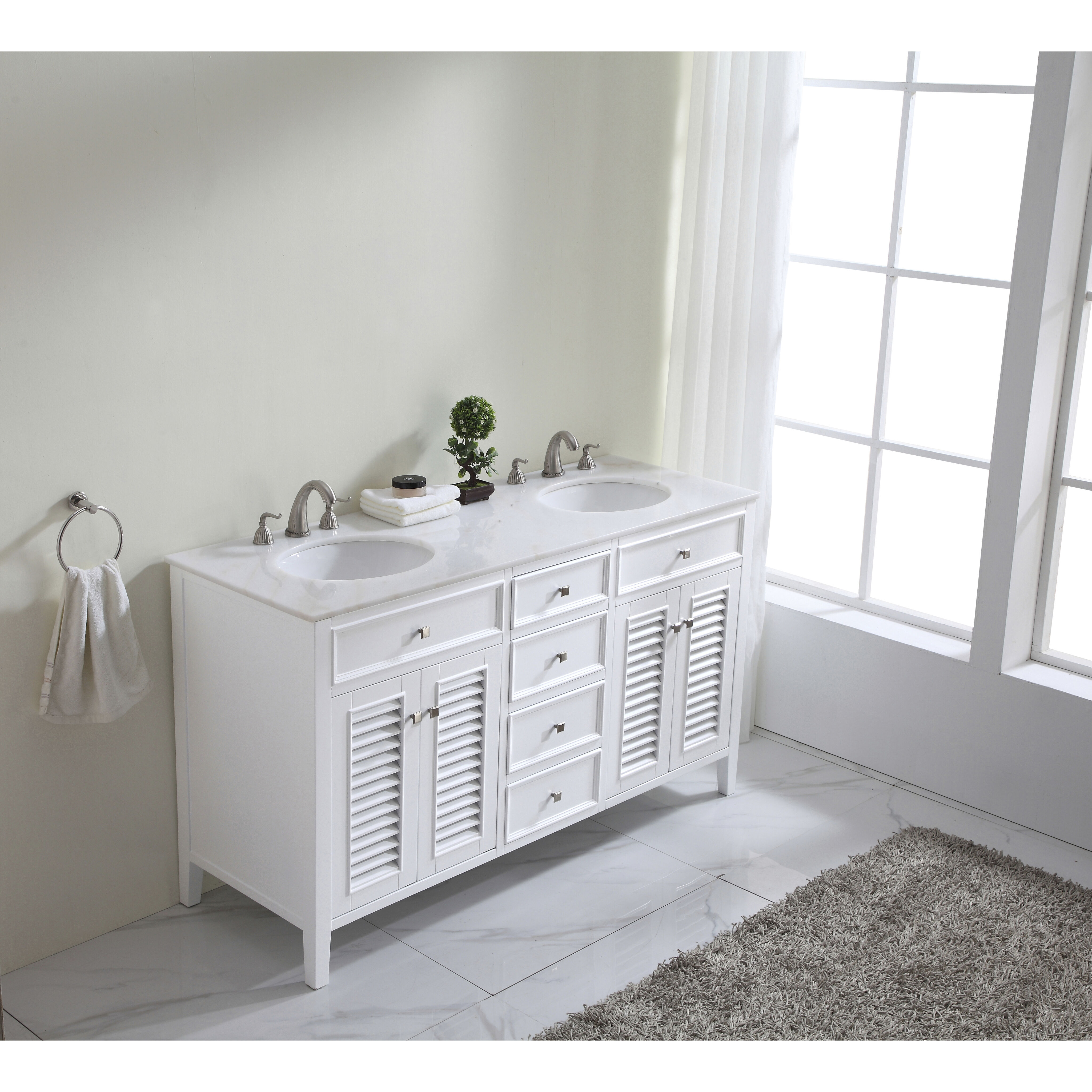 Cape Cod 60 X 35 inch White Vanity Set