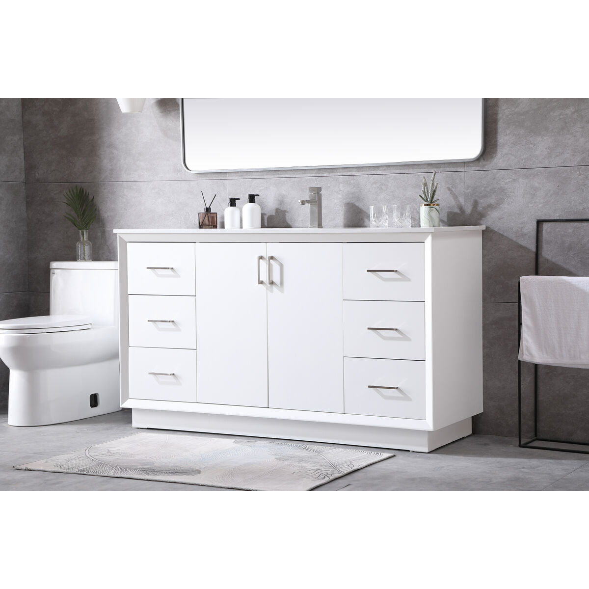 Hayes 60 X 22 X 35 inch White Vanity Sink Set