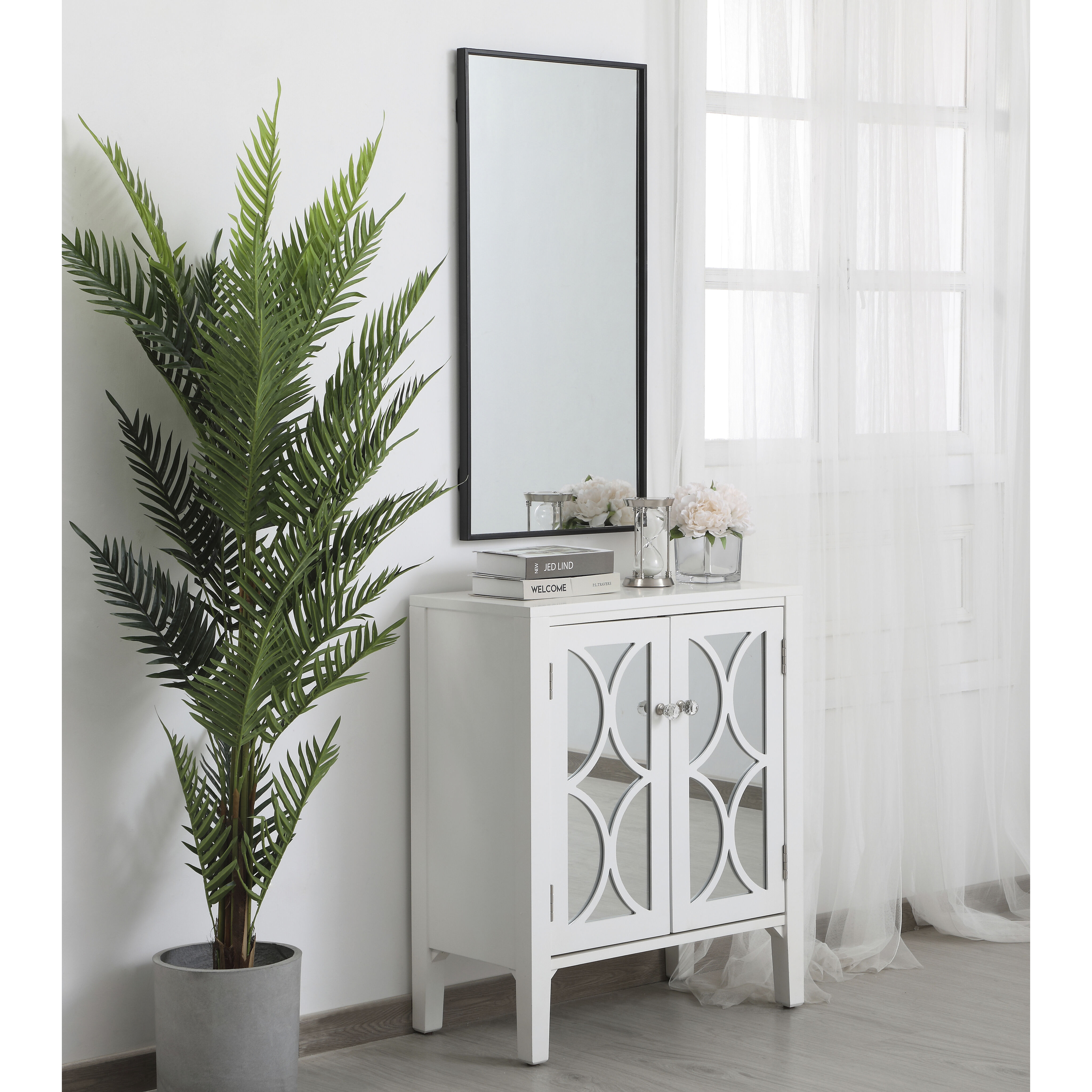 Monet 36 X 18 inch Black Wall Mirror