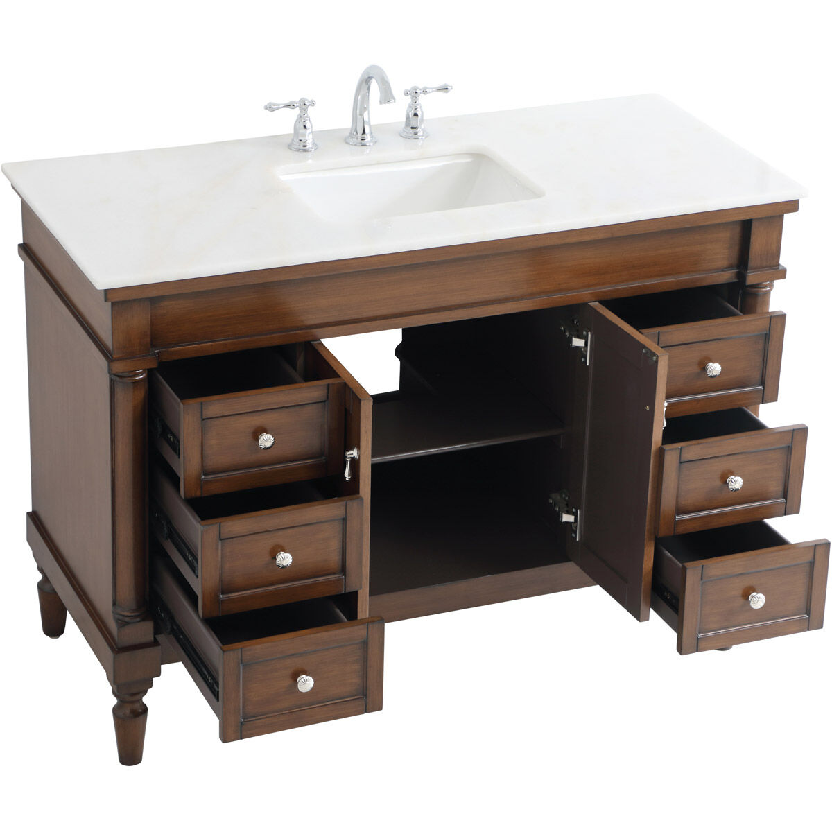 Lexington 48 X 21.5 X 35 inch Walnut Vanity Sink Set