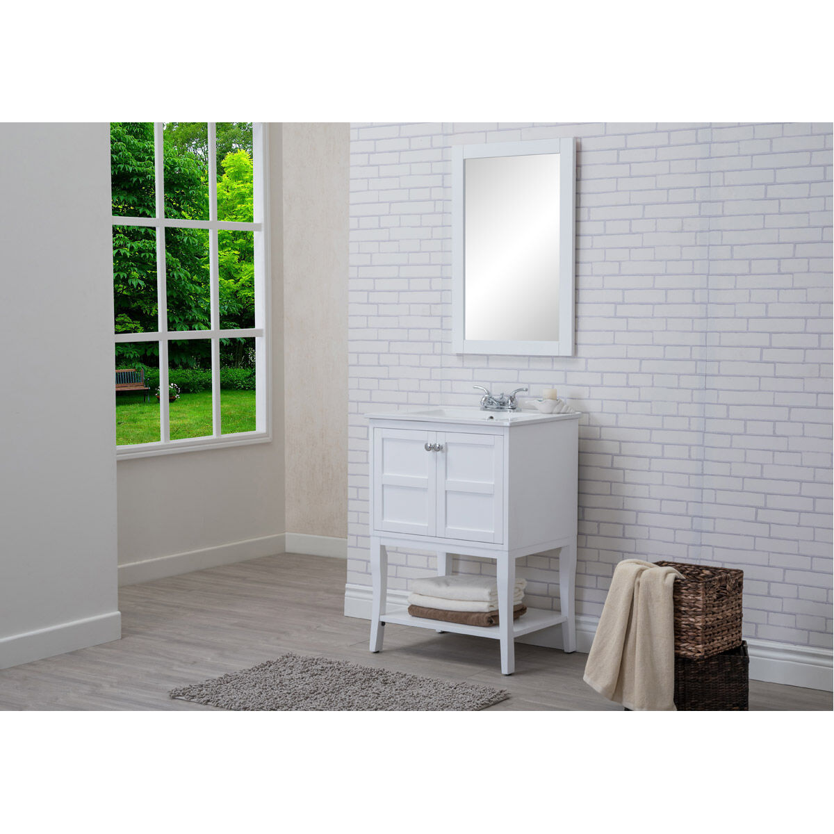 Mason 24 X 33 inch White and Chrome Vanity Set